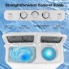 Portable Washing Machine, Twin Tub 20 Lbs Capacity, Washer(12 Lbs) and Spinner(8 Lbs), Durable Design, Timer Control, Compact Laundry Washer for RV, Apartments and Dorms, Grey+White