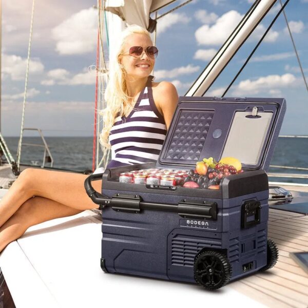 b8a0a87c26f8464585c5b3526e9d3960 12 Volt 37 Qt. Portable Car Refrigerator, Car Freezer for Outdoor, Camping, Travel, RV,APP Control