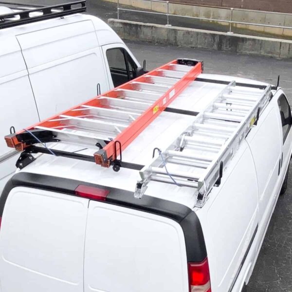 b913900c5105434da4cab7b49a779098 Vantech GFY Heavy Duty 3 Bar Ladder Roof Rack Fits: Chevy Express All Year Trims (Black)