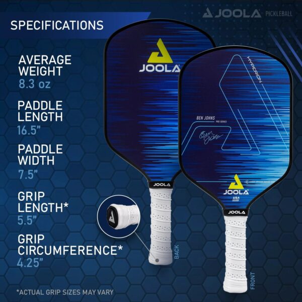 b942f2d4ecab43268614a343e46628da Ben John s Hyperion CAS 16 mm Pro Pickleball Paddle, Blue
