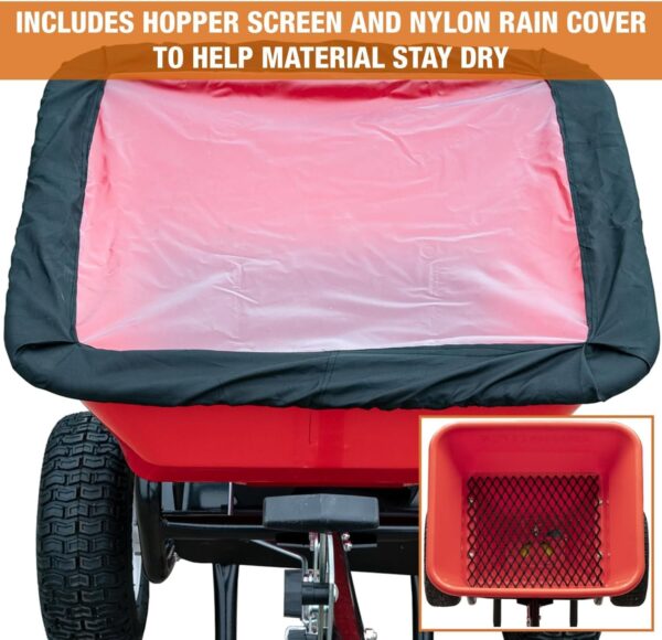 Buyers Products 3039632R Grounds Keeper Commercial Walk Behind Push Spreader, 100lb Capacity, For Salt, Ice & Snow Melt, Included Grate & Cover With Enclosed Gearbox for Protection