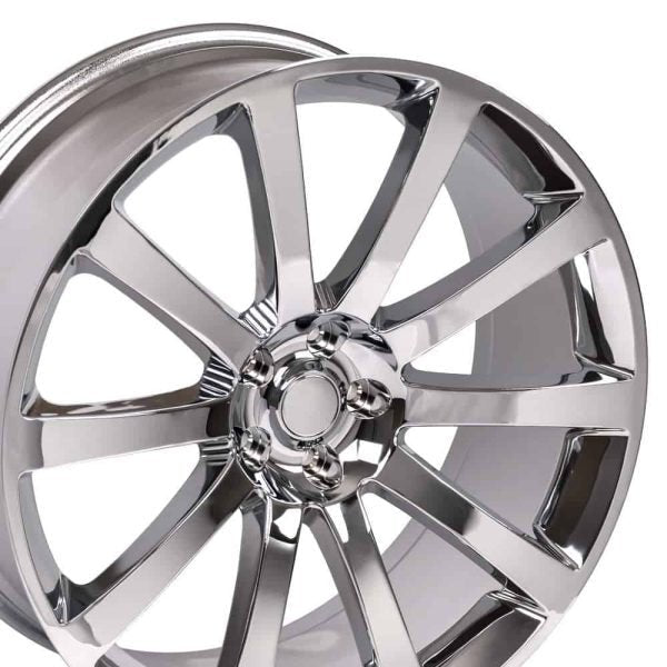 b95beb9c604f49409c91ac227aabdabf 20 9 Wheel Fits Dodge, Chrysler 300 SRT Style Chrome Rim, Hollander 2253 SET