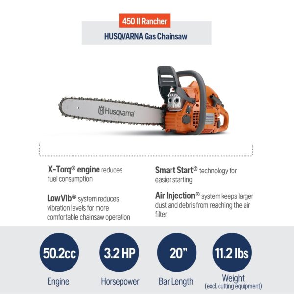 b9a62a06866a440989256c950ce741f5 450 Rancher 20-in 50.2-cc 2-Cycle Gas Chainsaw
