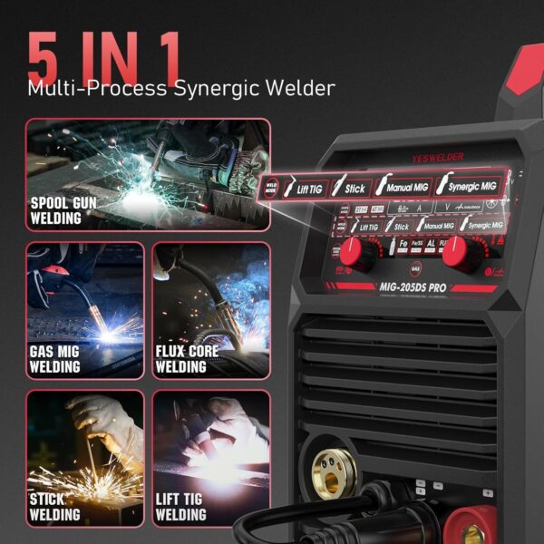 b9c19c0a51994027993407e1793bebd9 135Amp MIG Welder,110V Flux Core Welder Flux MIG/Lift TIG/Stick 3-in-1 Large LED Digital Display Welding Machine IGBT Inverter Welder FLUX-135PRO