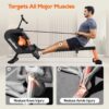 Magnetic Rowing Machine, 8-Level Resistance, Foldable, Ergonomic Design, Supports 350 lbs, Home Exercise Equipment