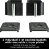 DZ401 Foodi 10 Quart 6-in-1 DualZone XL 2-Basket Air Fryer with 2 Independent Frying Baskets, Match Cook & Smart Finish to Roast, Broil, Dehydrate for Quick, Easy Family-Sized Meals, Grey