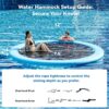 Round Inflatable Floating Dock, Sunchill Float Ring, Hammock Tanning Pool with 4in Woven Fabric, Manual Pump for 1-2 Min Quick Inflate/Deflate, Fits 2-8, Ideal for Lakes, Pools, Oceans