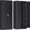 Atripark Metal Storage Cabinet with Lock, 72′′ Lockable Garage Tool Cabinet with Doors