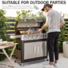 Burner Gas grill with side burner and enameled cast iron grille 42,000BTU outdoor cooking stainless steel propane grill Garden grill