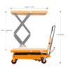 APOLLOLIFT Hydraulic Lift Table Cart – 770 lbs Capacity, 51′′ Max Height, Double Scissor Lift with Safety Guard & 4 Wheels
