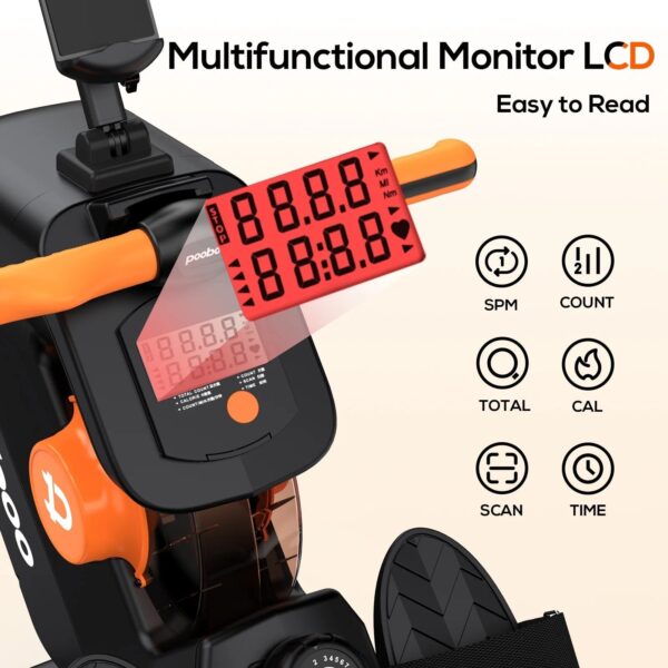Magnetic Rowing Machine, 8-Level Resistance, Foldable, Ergonomic Design, Supports 350 lbs, Home Exercise Equipment
