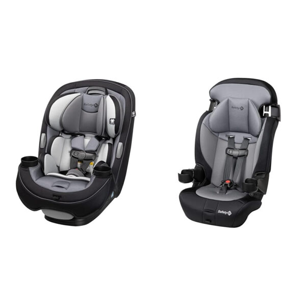 Grow and Go All-in-One Slim Convertible Car Seat, Rear Facing, 5-40 lbs, Forward Facing (30–65 lbs), High Back Booster Seat 40-100 pounds, Aqua Pop