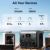 Anker SOLIX C1000 Portable Power Station with 200W Solar Panel, 1800W Solar Generator, 1056wh LFP (LiFePO4) Battery, 6 AC Outlets, Up to 2400W for Home, Power Outages, and Outdoor Camping