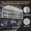 Concession Window 36W x 36H Aluminum Alloy Food Truck Service Window with Sliding Screens & Awning Door, Hydraulic Lift, Locking Mechanism, Versatile for Catering