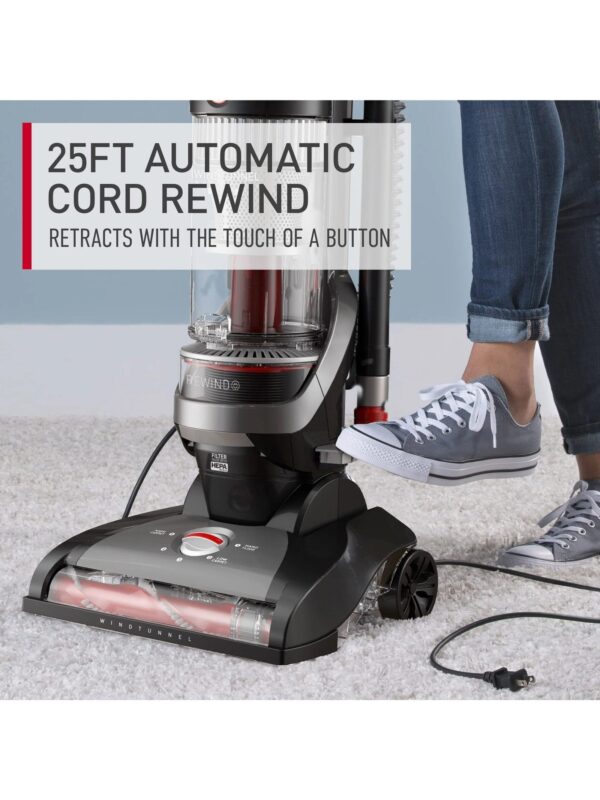 Cord Rewind Pro Bagless Upright Vacuum Cleaner, For Carpet and Hard Floors, UH71300V, Black, UH71300