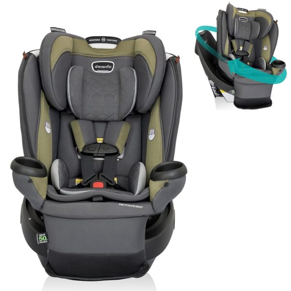 Revolve360 Extend Convertible Car Seat with 360 Degree Rotation, Extended Rear-Facing, Forward-Facing, Booster Mode, and Secure Latch Install, Revere Gray