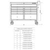 46 in W x 24 in D 9Drawer Gloss Black Deep Tool Chest Mobile Workbench