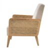 Upholstered Accent Chair with Rattan Arms