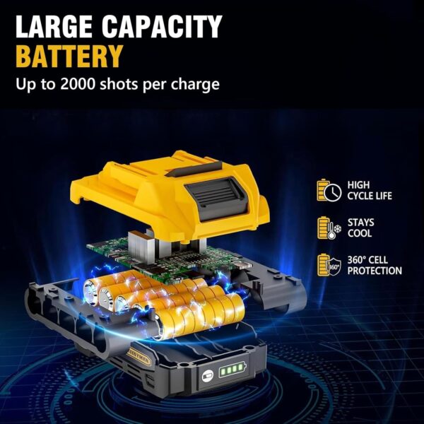 Alloyman 18-Gauge Cordless Brad Nailer & Stapler – 2-in-1 Electric Nail Gun with Battery, Charger, Nails & Staples