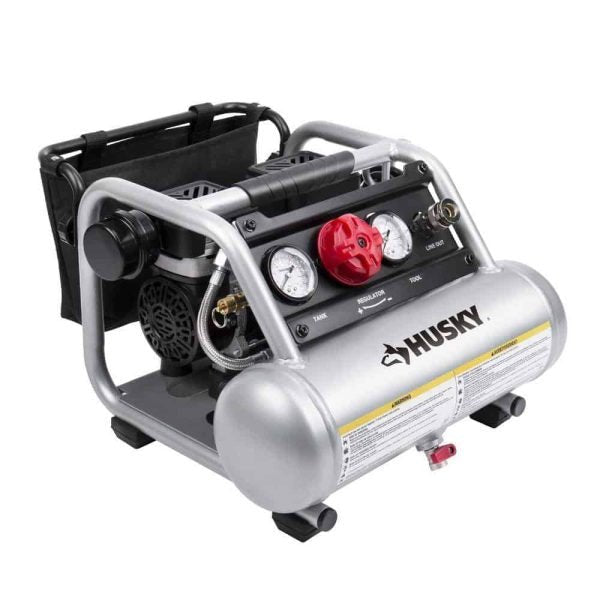 Husky 3300113 1 Gal. Portable Electric-Powered Silent Air Compressor