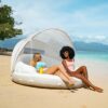 INTEX 58292EP Canopy Island Inflatable Pool Float: Comfortable Lounge Surface – Built-In Cup Holders – Detachable Sunshade – 440lb Max Weight Capacity – 78.5′′ x 59′′