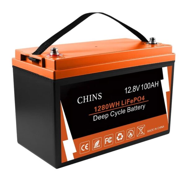 CHINS Bluetooth LiFePO4 Smart 12V 100AH Lithium Iron Battery Low Temperature Charging Mobile Phone APP