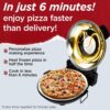 Electric Pizza Oven with Ceramic Stone, Viewing Window, Adjustable Heat Control, Timer and 1200W Baking Power, DIY Homemade Pizzeria, Large 12” Pie Capacity (Black)