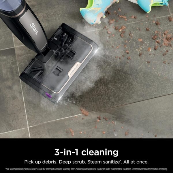 Steam Pickup 3-in-1 Steam Mop Picks Up Debris, Deep Scrubs, & Steam Sanitizes – All At Once, Lightweight Steam Cleaner for Home with Sealed Hard Floors like Hardwood, Tile & Laminate, SD201