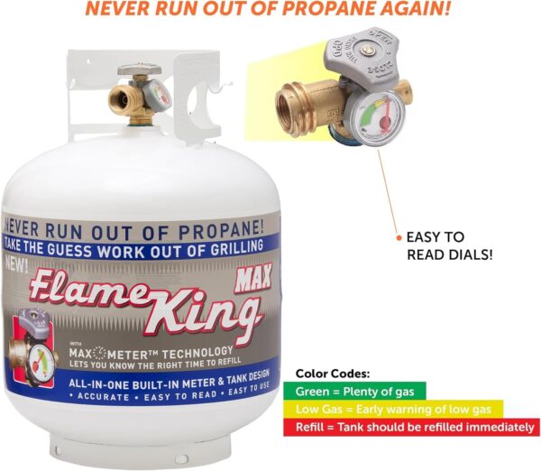 Pound Steel Propane Tank Cylinder with OPD Valve and Built-in Gauge, 20 lb Vertical-Flame King