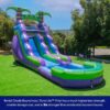 HeroKiddo 16′ Purple Tropical Lightweight Premium Commercial Grade Water Slide Inflatable with Attached Pool for Kids and Adults (with Blower), Wet Dry Use, Summer Fun