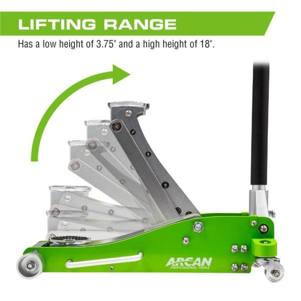 bef865b05ecd456aae4886f75696dd0e A20018 3-Ton Lightweight Aluminum Floor and Car Jack with Quick Rise