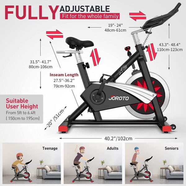 Belt Drive Indoor Cycling Bike with Magnetic Resistance Exercise Bikes Stationary