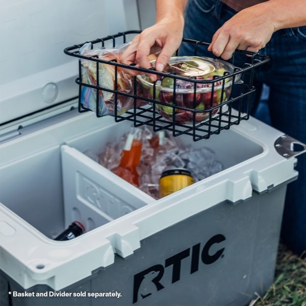 32 QT Ultra-Light Hard-Sided Ice Chest Cooler, Dark Grey And Cool Grey, Fits 48 Cans