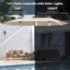 15ft Patio Umbrella with Solar Lights, Large Double Umbrella Outdoor, Rectangle 180”x106” Umbrellas with 156 PCS LED Lights and Crank Handle for Backyard Deck Pool Shade in Black(1.9′′ Pole)