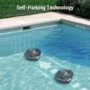 Cordless Robotic Pool Cleaner, Pool Vacuum Lasts 90 Mins, LED Indicator, Self-Parking, Ideal for Above/In-Ground Flat Pools up to 40 Feet – Gray
