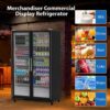 Commercial Refrigerator, Glass Door with LED Lighting – Upright Beverage Display Cooler for Home, Store, Gym, or Office, Featuring Double Swing Doors and 39 cu.ft