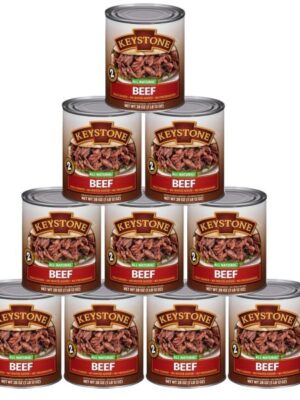 Keystone Meats All Natural Canned Beef 28 Ounce Long Term Shelf Life Emergency Survival Food Canned Meat, Pack of 10