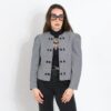 Black white wool blazer
