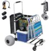 GDLF Foldable Beach Cart with Adjustable Handle and 12′′ Balloon Wheels, Heavy Duty Aluminum 220LBS Capacity