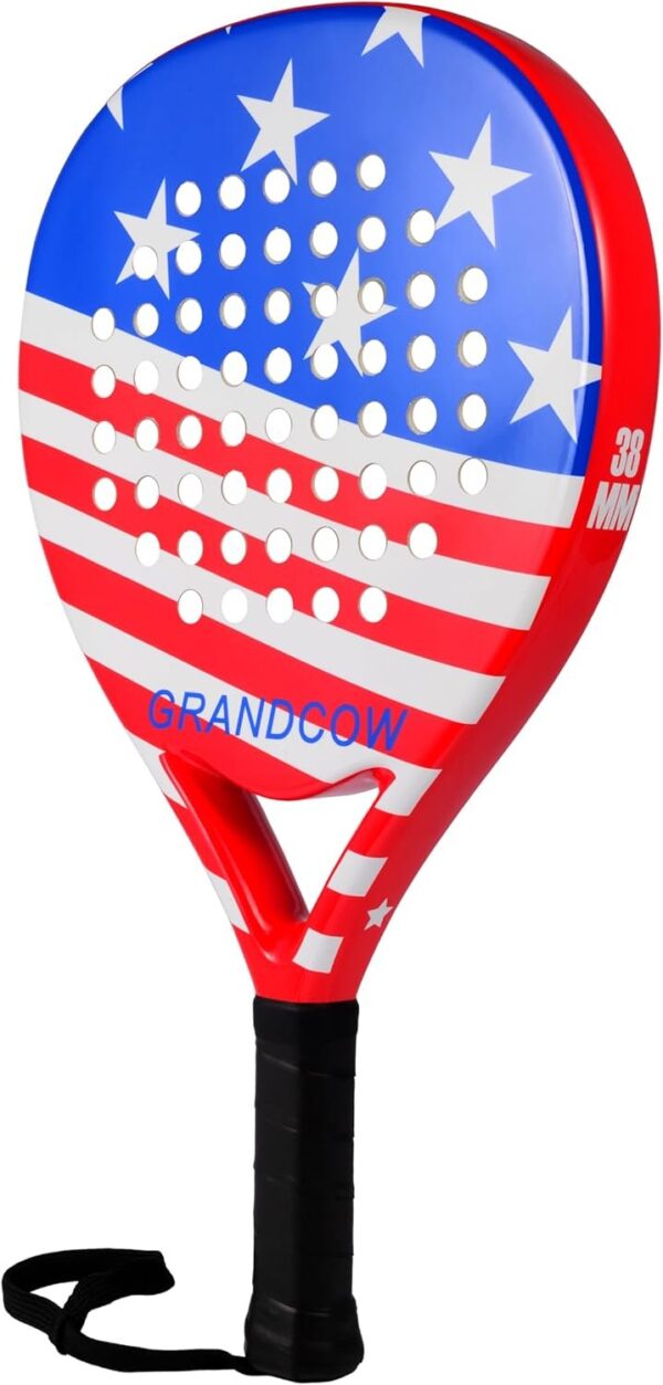 Padel Racket raqueta pala de Padel Tennis Racket Set Beginner Full Package with Cover, 3 Balls, Headband, Wristband and Backup overgrip