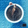 Round Inflatable Floating Dock, Sunchill Float Ring, Hammock Tanning Pool with 4in Woven Fabric, Manual Pump for 1-2 Min Quick Inflate/Deflate, Fits 2-8, Ideal for Lakes, Pools, Oceans