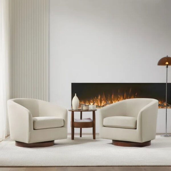 c07ba0910f874e0bb304d6b1875b1d00 Upholstered Swivel Barrel Chair