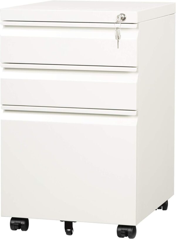 c0c36a6b79be42e9ba809fd4b1aee3d8 DEVAISE 3 Drawer Mobile File Cabinet Under Desk Office, Fully Assembled Except Casters, Letter/Legal Size, Black