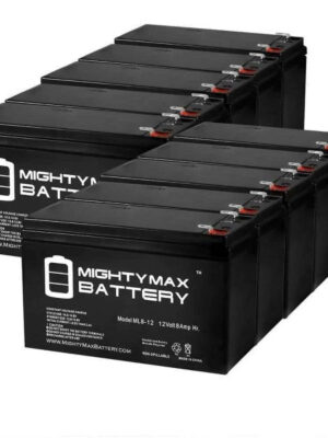 MIGHTY MAX BATTERY MAX3430380 12V 8Ah Fire Alarm Battery Replaces 12V 8Ah ELK-1280 10 Pack