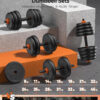 Adjustable Dumbbells, 20/30/40/45/70/90lbs Free Weight Set with Connector, 5 in1 Dumbbells Set Used as Barbell, Kettlebells, Push up Stand, Weight Plate, Fitness Exercises for Home Gym Suitable Men/Women