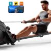 Magnetic/Water Rowing Machine 350 LB Weight Capacity – Foldable Rower for Home Use with Bluetooth, App Supported, Tablet Holder and Comfortable Seat Cushion