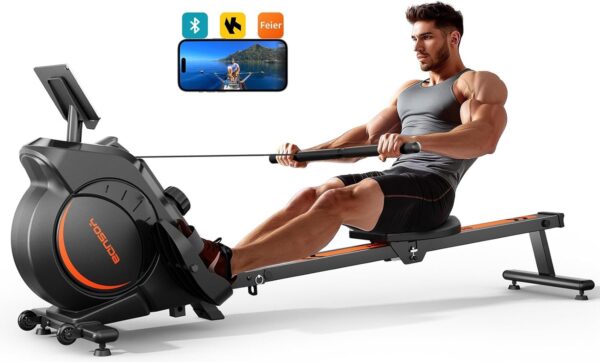 c12569cb1abd45fea334dfc61ec0c252 Magnetic/Water Rowing Machine 350 LB Weight Capacity – Foldable Rower for Home Use with Bluetooth, App Supported, Tablet Holder and Comfortable Seat Cushion