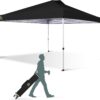 CROWN SHADES 10×10 Pop Up Canopy – Beach Tent with One Push Setup – Easy Outdoor Sun Shade for Events, Parties, Camping – Gazebo with STO-N-Go Cover Bag, Silver Coated Top, White