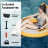 Round Inflatable Floating Dock, Sunchill Float Ring, Hammock Tanning Pool with 4in Woven Fabric, Manual Pump for 1-2 Min Quick Inflate/Deflate, Fits 2-8, Ideal for Lakes, Pools, Oceans