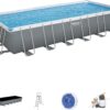 Bestway Oval Above Ground Pool Set (10′ x 6’7′′ x 33′′)| Includes Filter Pump & ChemConnect Dispenser